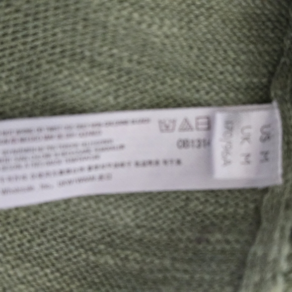 NWT Free People Beach Oversized Green Button Up Cotton Linen Sweater Size Medium - Picture 14 of 15